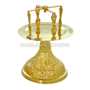 Juego de Discos y Estrellas de Latón |   Pátina de Comunión Ortodoxa Ornamentada – DOUBLE VEE EXPORTS - Product Image 2