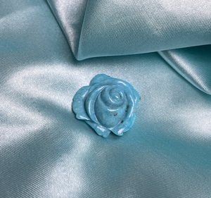Piedra Preciosa Azul Natural Tallada a Mano en Forma de Rosa, Cabujón Pulido, Piedra Suelta para Joyería, Colgante, Anillo - Product Image 3