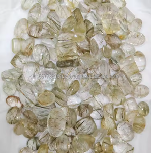 Piedras preciosas de cuarzo rutilo verde, piedras preciosas sueltas de rutilo verde Natural, fabricación de piedras de rutilo de cuarzo curativo para joyería - Product Image 3