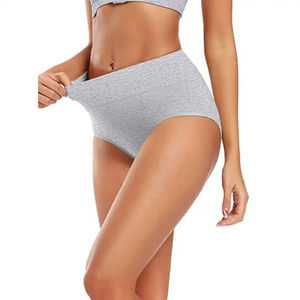 Bikini Sexy de Alta Elasticidad para Mujer, 100% Algodón, Cintura Alta, Sin Costuras, Ecológico, Colores Personalizados, Lencería Cómoda - Product Image 1