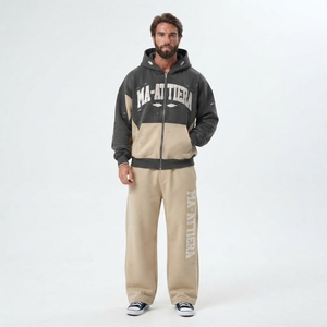 Conjunto Deportivo Personalizado para Hombre, Sudadera con Capucha de Dos Tonos y Pantalones Deportivos de Pierna Ancha - Product Image 1