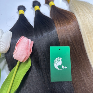 Extension de cheveux humains crus Cheveux indiens crus vierges en vrac Cheveux droits soyeux naturels non traités en vrac - Product Image 4