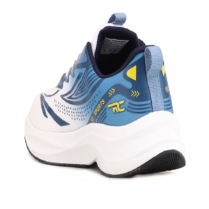 <b>Blue</b> White Running Trainers for <b>Men</b> Low Ankle Lace Up Sports Shoes Breathable Athletic Footwear Cushioned Sole - Product Image 5