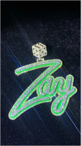 Colgante Unisex Personalizado con Inicial de Letra en Moissanita VVS, Estilo Hip Hop, Chapado en Plata 925, Joyería Fina con Certificación GRA - Product Image 2