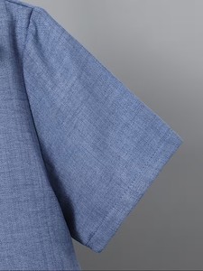 Ropa para niño en oferta, conjunto de primavera, verano y otoño, camisa de tela tejida con botones y pantalones cortos con cintura elástica. - Product Image 5