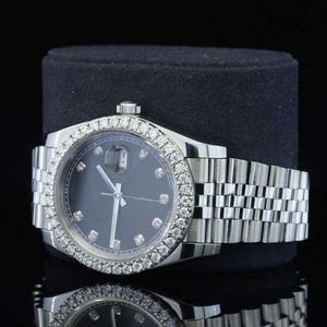 VVS1 Quality for Ice Moissanite Hand Studded Set for Luxury <b>Watches</b> <b>Black</b> Color Steel Customizable Features Mixed Scale - Product Image 3