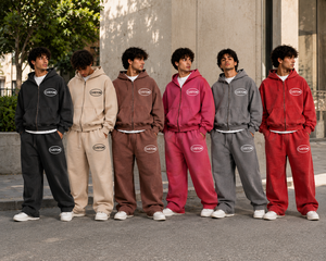 Survêtement en coton lourd personnalisé Discover-Impex, 100% coton, sweat à capuche zippé ample, pantalon de survêtement à jambes larges, unisexe, streetwear, hiver - Product Image 4