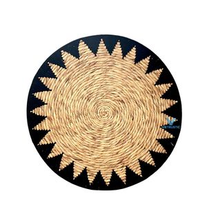 Assiette murale en jonc de mer au design exclusif, panier décoratif tressé, art mural, fabricant en gros - Product Image 3