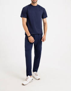 Prix de gros T-shirt homme sur mesure à manches longues, coupe vintage oversize ajustée, col rond, 100% coton, couleur unie - Product Image 5