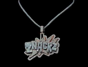 Collar con colgante de diamante cultivado en laboratorio con nombre personalizado, oro blanco, estilo hip hop, con incrustaciones de diamantes, amuleto llamativo, joyería de lujo, regalo para hombres y mujeres - Product Image 5