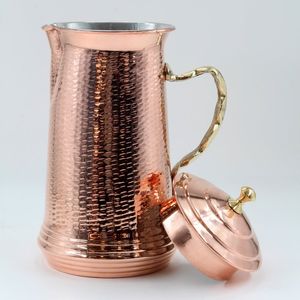 Modern Eco-Friendly High Quality Pure Copper Water Jug Lid for Water Storage Serving Ayurvedic Drinkware Home <b>Kitchen</b> Outdoor - Product Image 6