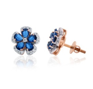 Pendientes de tuerca de oro rosa con diamantes CZ de corte pera, tamaño regular, joyería fina de lujo para mujer, elegantes para fiestas, uso diario y regalos. - Product Image 4