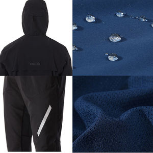 Conjunto Deportivo Ligero con Capucha para Hombre, Chaqueta con Cierre y Pantalones con Tiras Reflectantes, Color Negro - Product Image 5