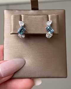 Multi Shape Hoop <b>Earrings</b> 14k Solid Gold Wholesale Prong Set Emerald Pear Oval Lab Grown Diamond Drop Dangle Huggies Manufacture - Product Image 1