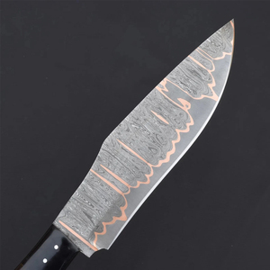 Couteau de cuisine de luxe en cuivre à motif Damas, style chef, avec construction à lame pleine, pour équipement de camping - Product Image 4