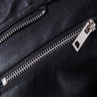 Blouson Bomber Slim en Cuir Formel pour Homme MKB ENTERPRISES, Col Montant, Logo Avant, Hiver, Imperméable, Style Moto, Couleurs Personnalisables