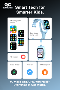 2025 QC K10 enfants 4G GPS Smartwatch calendrier carré appel vidéo SOS chat vocal IP67 étanche 1.83 pouces WiFi Tracker - Product Image 6