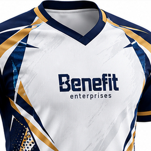 Maillot de football pour homme à impression sublimée, respirant, col rond, manches courtes, 100% polyester, personnalisable pour équipe - Product Image 3