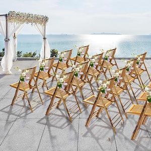 Wholesale <b>Rustic</b> Bamboo Folding <b>Chair</b> Curved Back Stable Frame Durable Natural Seating for Indoor Outdoor Furniture OEM ODM - Product Image 6