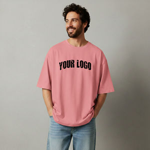 Camiseta de moda 2026 con logo personalizado, estilo hip hop, ecológica, de hombros caídos, holgada y transpirable para hombre - Product Image 4