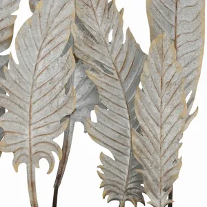 Sculpture de feuillage métallique artisanale, décoration de table rustique pour le salon, design d'intérieur, statue artistique sur le thème des plantes - Product Image 4