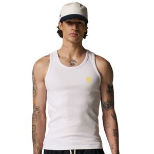 Camiseta sin mangas acanalada de algodón para hombre, blanca lisa, para verano, ajuste slim, uso casual, suministro OEM al por mayor - Product Image 3