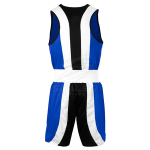 <b>Men</b> Blue White Black <b>Wrestling</b> <b>Singlet</b> Moisture Wicking Polyester Athletic Wear Adult Size Sports Boxing Uniforms - Product Image 3