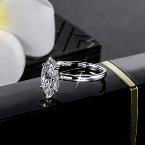 18K Gold Marquise Cut Lab Grown Diamond <b>Ring</b> Luxury Color D IGI Certified Women Wedding Engagement Anniversary Jewelry - Product Image 4