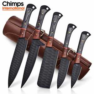 Juego de Cuchillos de Cocina Hechos a Mano de 5 Piezas, Hojas de Acero Inoxidable, Mangos de Resina de Nogal y Madera Pakka, Duraderos y Afilados |   Wazirabad - Product Image 2