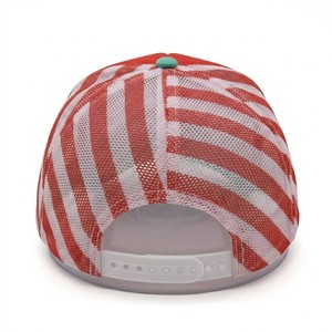 Casquette de baseball rétro personnalisée rouge menthe avec corde, maille rayée et fermeture snapback, style vintage, streetwear d'été, accessoire de mode pour l'extérieur - Product Image 6
