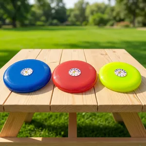 Colorful <b>Plastic</b> Flying <b>Disc</b> Round Throw Catch Toy for Outdoor Games Pet Training - Product Image 4