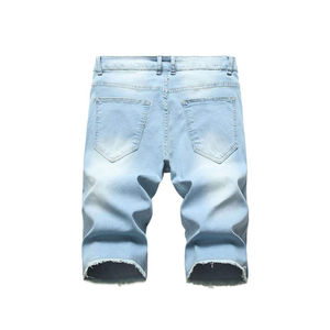 Shorts en jean vintage pour homme, coupe droite, taille mi-haute, 100 % coton, respirant, imperméable, prix raisonnable, style streetwear estival personnalisé - Product Image 1