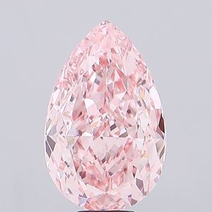 Excellente pierre de bijouterie synthétique polie, clarté VS1, certifiée IGI, 1 carat, taille poire, rose vif fantaisie, diamant cultivé en laboratoire, pierre libre - Product Image 1