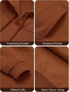 Sweat à capuche unisexe en coton uni pour l'hiver, pull décontracté en molleton surdimensionné pour hommes et femmes, manches longues, épaules tombantes, streetwear - Product Image 5