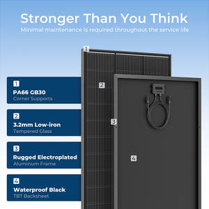 N-Typ <span class=keywords><strong>Solarpanel</strong></span>: Residenzielle Schwarze PV-Module auf Lager – 150W, <span class=keywords><strong>180W</strong></span>, 200W, 220W, 250W Starre Glas-Solarpaneele Sofort Lieferbar - Product Image 5