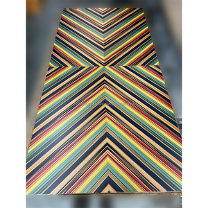 Tablero de Madera Contrachapada de Lujo IRODORITAI, Enchapado en Cedro Arcoíris Teñido, Revestimiento de Uretano, Diseño Japonés a Rayas, para Dormitorio de Apartamento - Product Image 3