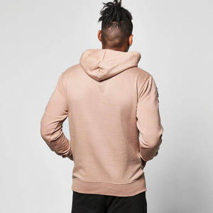 Sudadera con Capucha Beige para Hombre, Estilo Desgastado, Corte Holgado, Felpa Francesa de Algodón, Informal, para Otoño, con Bolsillos - Product Image 3