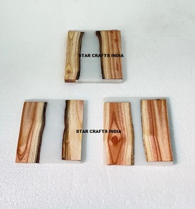 Wood/Resin/<b>Epoxy</b> Wicker Handmade Customized Eco-Friendly Modern Coasters Pads Non Slip Home Wedding Decoration Wholesale Price - Product Image 3