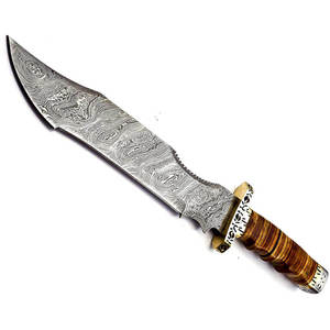 Cuchillo Bowie de Caza de Acero de Damasco de Alta Calidad, Forjado a Mano, Grado Industrial, OEM, Alta Durabilidad, Garantía de 3 Años - Product Image 2