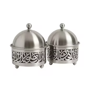Juego de cazuelas de metal árabe Glam con tapas de cúpula doradas, bandeja rectangular, acabado pulido, estilo 1 asa - Product Image 4