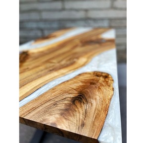 Rustic Wooden Epoxy Serving Board for <b>Table</b> <b>D</b>écor Natural Wooden Epoxy Cutting Board for Healthy Cooking - Product Image 1