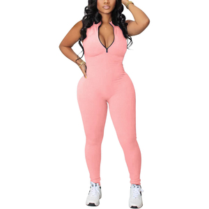 premium stretch fitness <b>jumpsuit</b> manufacturer wholesale women athletic activewear supplier custom logo seamless <b>workout</b> apparel - Product Image 1