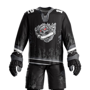 Ensemble d'uniformes de hockey sur glace sublimés avec maillot à manches longues et short assorti pour équipes 280g - Product Image 4