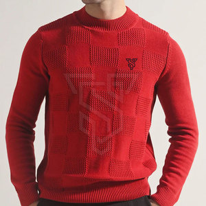 Suéter de Punto para Hombre, Talla Grande, 100% Algodón, Color Sólido - Product Image 5