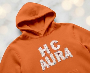Top Selling Sustainable Light Orange Color Custom Chenille Embroidery Logo Patch Professional Premium Quality <b>Hoodie</b> - Product Image 6