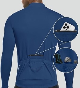Quarter Zip <b>Cycling</b> Jersey MTB Road Outdoor Sports 100% Polyester Anti-Bacterial UV Protection Quick Dry Breathable Custom Logo - Product Image 2