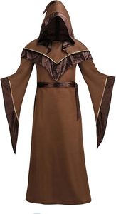 Túnica con Capucha Personalizada para Adultos, Disfraz de Pirata, Capa de Halloween, Mago Medieval, Cosplay de Fantasía, Túnica Larga Gótica, 100% Poliéster, OEM - Product Image 6