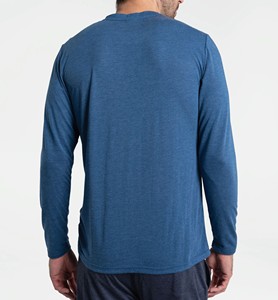 Camiseta de manga larga de algodón y poliéster de buena calidad para hombre, deportiva, que absorbe la humedad, para gimnasio, correr y fitness, color sólido. - Product Image 5