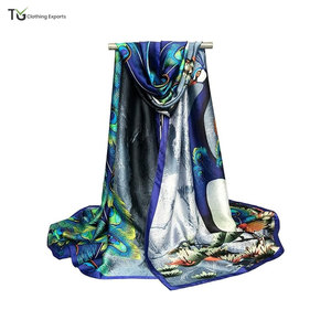 Écharpe en soie pour femme de qualité supérieure, vêtement de mode, légère, élégante, 100% soie, écharpe pour femme - Product Image 3