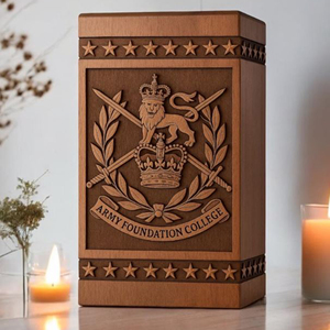Personalized Rosewood Australian Army Urn: Engraved Military Memorial by AYAANS CREATIONS - Product Image 4